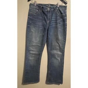 Common Genes Women's Distressed Denim Jeans Size 12 Bootcut Dark Wash